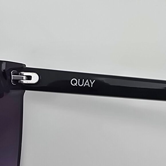 Quay Australia Come Thru Black Frame Black Fade Lens Cat Eye Sunglasses w/ Case main image 5
